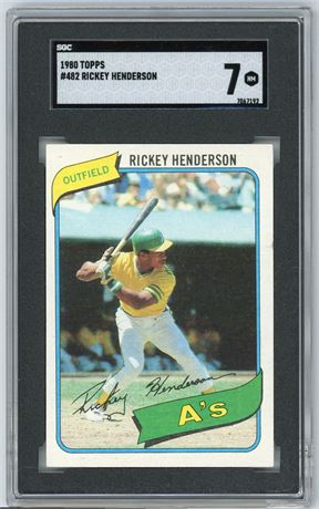 1980 Topps #482 Rickey Henderson RC SGC 7 NM