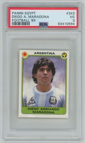 1989 Panini Egypt #343 Diego A. Maradona Sticker PSA 3 VG