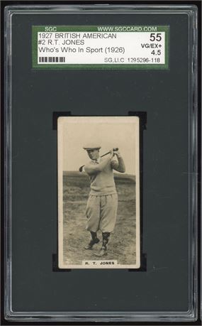 1927 British American Tobacco #2 R.T. (Bobby) Jones SGC 4 VGEX RARE