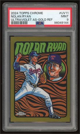 2024 Topps Chrome Ultraviolet All-Star Gold Refractor Nolan Ryan 37/50 PSA 9