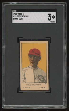 1920 W516-1 Strip Card #29 Eddie Rousch Hand Cut SGC 3 VG Pop 1 Only 1 Higher
