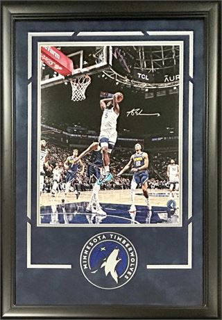Large 32x22 Framed Anthony Edwards Auto Beckett