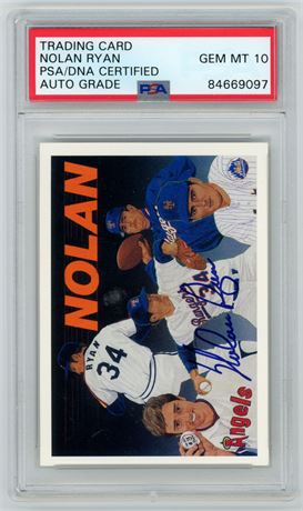1991 Upper Deck #18 Nolan Ryan Baseball Heroes PSA Auto 10