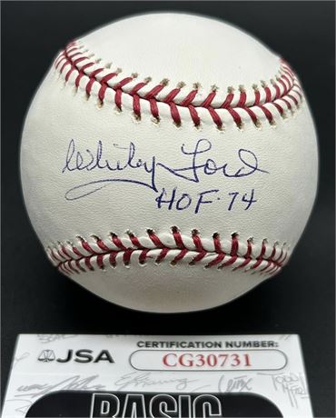 Whitey Ford Signed Official Major League Baseball JSA White