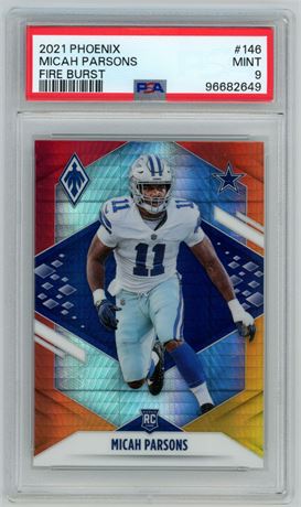 2021 Phoenix #146 Micah Parsons RC Fire Burst PSA 9 MINT