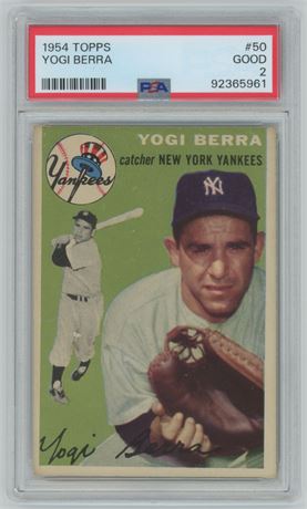 1954 Topps #50 Yogi Berra PSA 2 Good