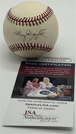 Roger Clemens Autographed Gene Budig Era (1994-99) American League Baseball JSA