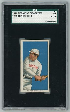 1909-11 T206 Piedmont Tris Speaker SGC Authentic