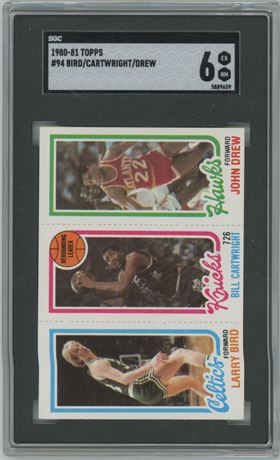 1980-81 Topps #94 Bird/Cartwright/Drew SGC 6 EXMT