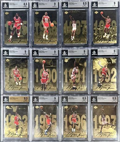1998 Upper Deck #1-12 Michael Jordan Gatorade Set  BGS 8.5-9.5