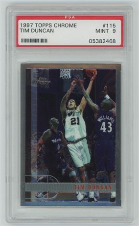 1997 Topps Chrome #115 Tim Duncan RC PSA 9 MINT