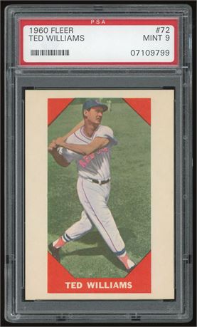 1960 Fleer Baseball Greats #72 Ted Williams PSA 9 MINT
