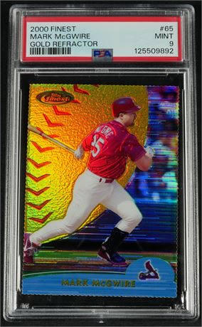 2000 Topps Finest #65 Mark McGwire Gold Refractor PSA 9 MINT Pop 2 Only 4 Higher