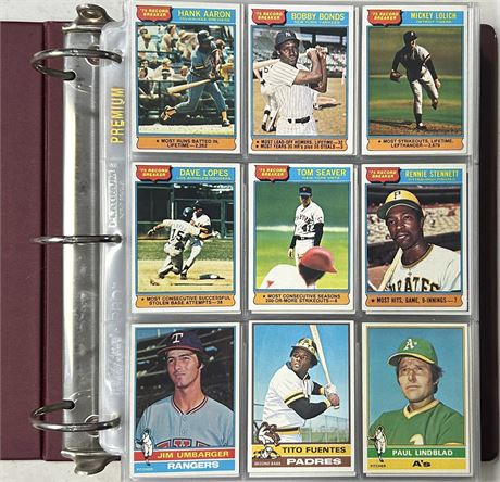 1976 Topps Complete Set In Binder W/ Complete Traded Set EX-EXMT Avg