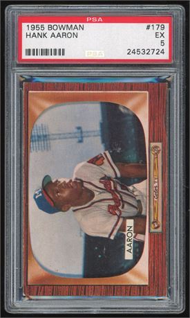 1955 Bowman #179 Hank Aaron PSA 5 EX
