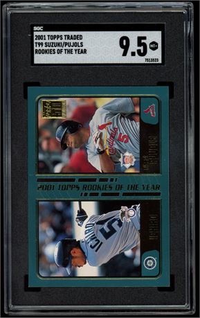 2001 Topps Traded Suzuki/Pujols Rookies of The Year SGC 9.5