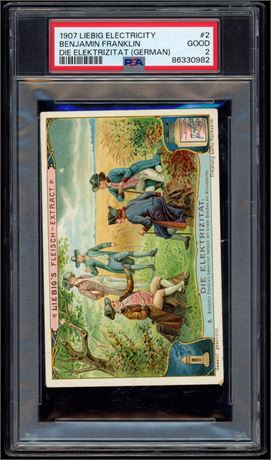 1907 Liebig Electricity #2 Benjamin Franklin Die Elektrizitat (German) PSA 2