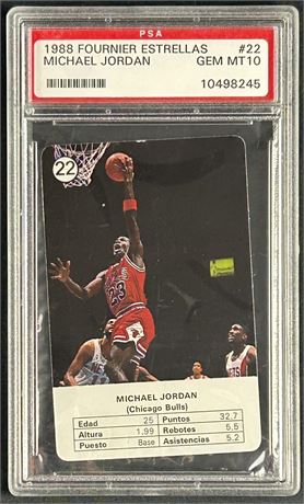 1988 Fournier Estrellas #22 Michael Jordan PSA 10 GEM MINT