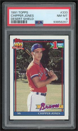 1991 Topps Desert Shield #333 Chipper Jones RC PSA 8 NMMT