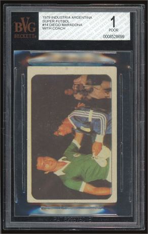 1979 Industria Argentina Super Futbol #14 Diego Maradona With Coach BVG 1 POOR