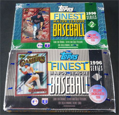 1996 Topps Finest Series 1 & 2 Baseball Box Lot (2) Factory Sealed