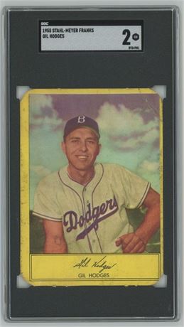 1955 Stahl-Meyer Franks Gil Hodges SGC 2 GOOD Pop 2, None Higher RARE!