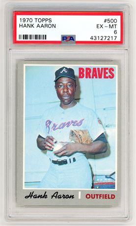 1970 Topps #500 Hank Aaron PSA 6 EXMT