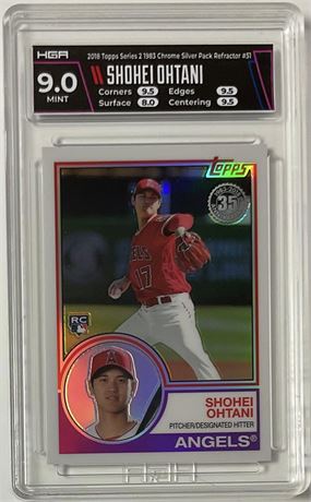 2018 Topps Series 2 #51 Shohei Ohtani RC 1983 Chrome Silver Pack Refractor HGA 9