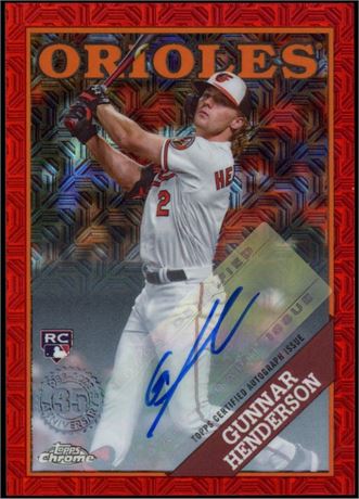 2023 Topps Chrome 35th Anniversary Gunnar Henderson RC Red Mojo 1/5