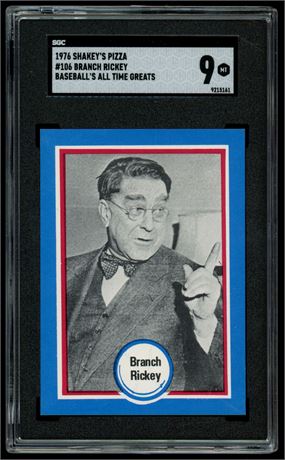 1976 Shakey's Pizza #106 Branch Rickey Baseball's All Time Greats SGC 9