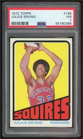 1972 Topps #195 Julius Erving RC PSA 7 NM