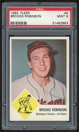 1963 Fleer #4 Brooks Robinson PSA 9 MINT Only 4 Higher