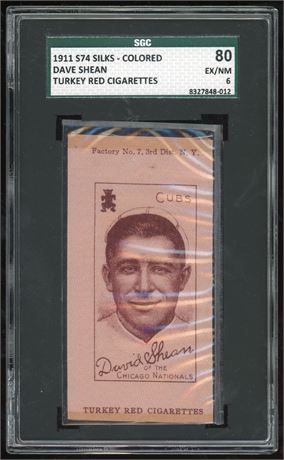1911 S74 Silks Colored Dave Shean Turkey Red SGC 6 EXNM