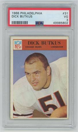 1966 Philadelphia #31 Dick Butkus RC PSA 3 VG