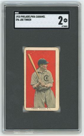 1910 E96 Philadelphia Caramel Joe Tinker HOF SGC 2 GOOD Only 13 Higher