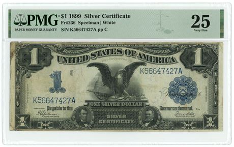 1899 Fr#236 $1 Speelman/White Silver Certificate PMG 25 Very Fine