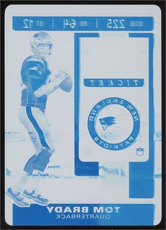 2019 Contenders Optic Tom Brady Printing Plate 1/1