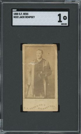 1888 N332 SF Hess Jack Dempsey SGC 1 POOR VERY RARE