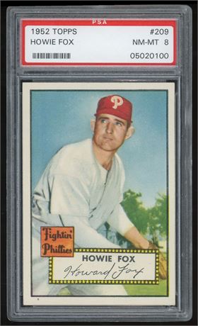 1952 Topps #209 Howie Fox PSA 8 NMMT Only 8 Higher