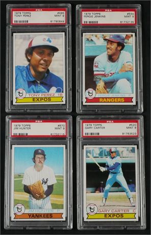 1979 Topps PSA Graded Lot (4) w/ Carter, Hunter, & Perez