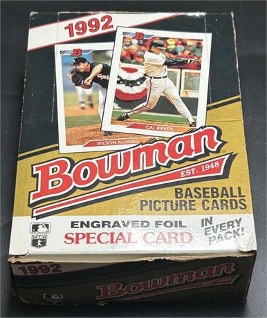 1992 Bowman Baseball Wax Box (36) Sealed Packs Key RC's Rivera/Piazza/Ramirez