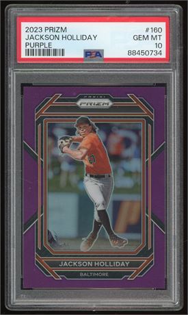 2023 Prizm #160 Jackson Holliday Purple 53/99 PSA 10 GEM MINT