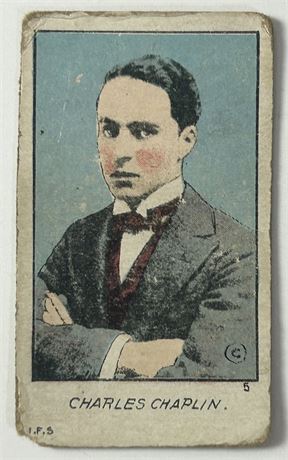 1919 Anon Strip Card Charles Chaplin Slanted Caps, Number, Color (READ)