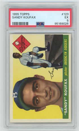 1955 Topps #123 Sandy Koufax RC PSA 5 EX