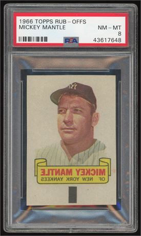 1966 Topps Rub-Offs Mickey Mantle PSA 8 NMMT