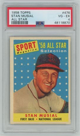 1958 Topps #476 Stan Musial All Star PSA 4 VGEX