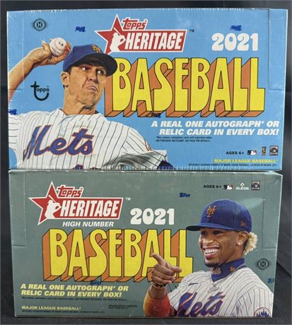2021 Topps Heritage Hobby Box Lot (2) w/ High Number Box Factory Sealed