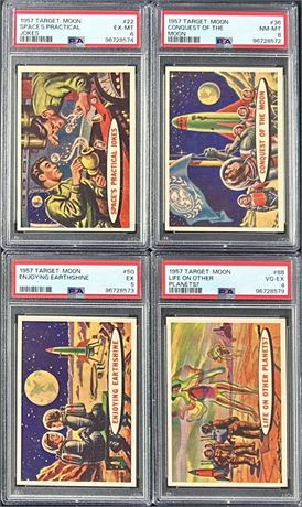 1957 Target: Moon PSA Graded Lot (4)