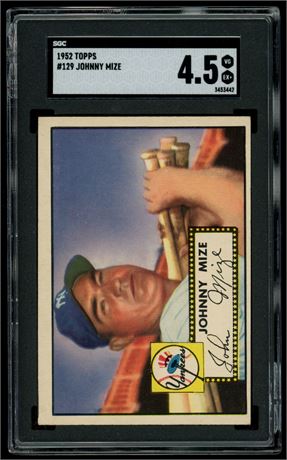1952 Topps #129 Johnny Mize SGC 4.5 VGEX+