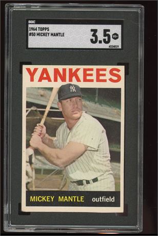 1964 Topps #50 Mickey Mantle SGC 3.5 VG+